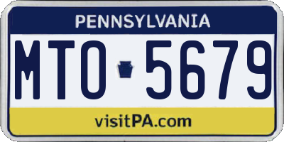 PA license plate MTO5679
