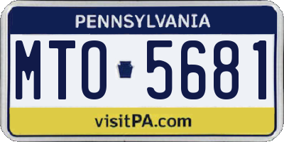 PA license plate MTO5681
