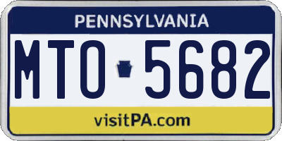 PA license plate MTO5682