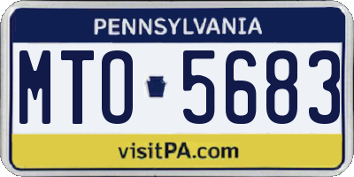 PA license plate MTO5683