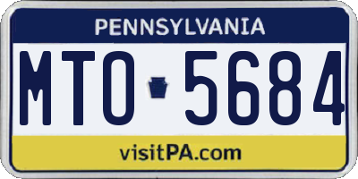 PA license plate MTO5684