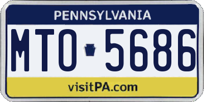 PA license plate MTO5686