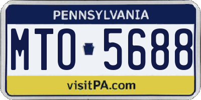 PA license plate MTO5688