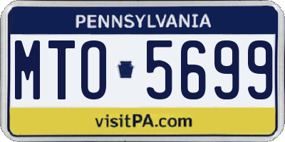 PA license plate MTO5699
