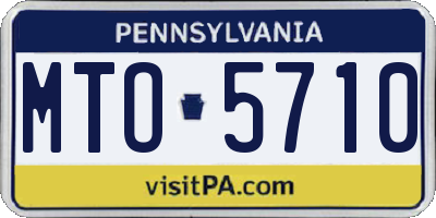 PA license plate MTO5710