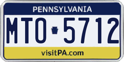 PA license plate MTO5712