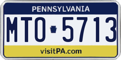 PA license plate MTO5713