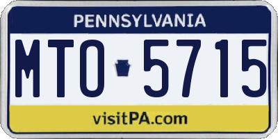 PA license plate MTO5715