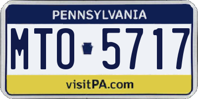 PA license plate MTO5717