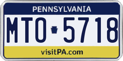 PA license plate MTO5718