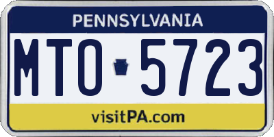 PA license plate MTO5723