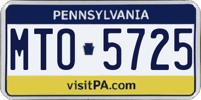 PA license plate MTO5725