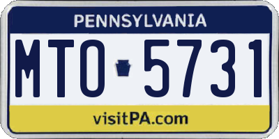 PA license plate MTO5731