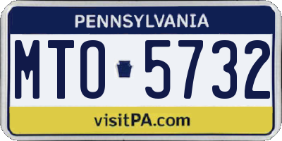 PA license plate MTO5732