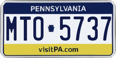 PA license plate MTO5737