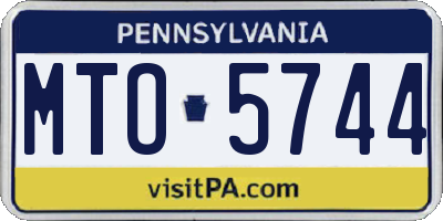 PA license plate MTO5744