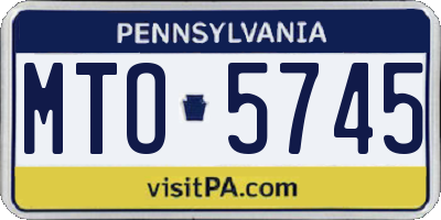PA license plate MTO5745