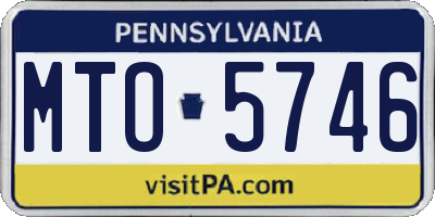 PA license plate MTO5746