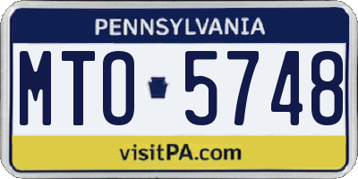PA license plate MTO5748