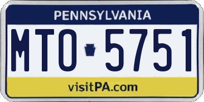 PA license plate MTO5751