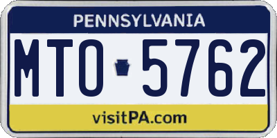 PA license plate MTO5762