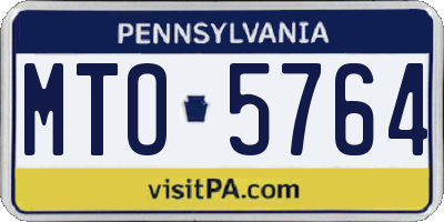 PA license plate MTO5764