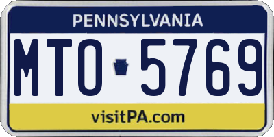 PA license plate MTO5769