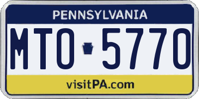 PA license plate MTO5770