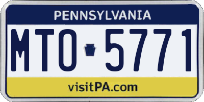 PA license plate MTO5771