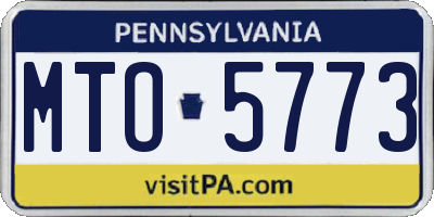 PA license plate MTO5773