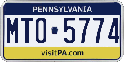 PA license plate MTO5774