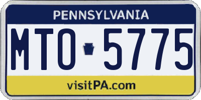 PA license plate MTO5775