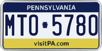 PA license plate MTO5780