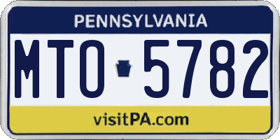 PA license plate MTO5782