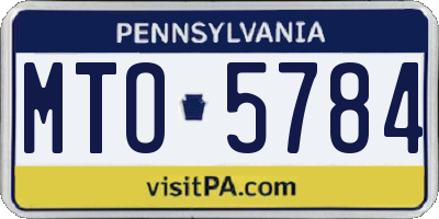 PA license plate MTO5784
