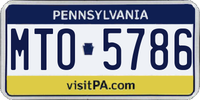 PA license plate MTO5786