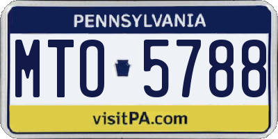 PA license plate MTO5788