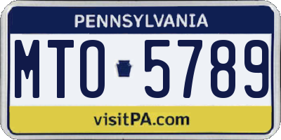 PA license plate MTO5789