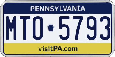 PA license plate MTO5793