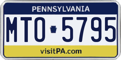 PA license plate MTO5795