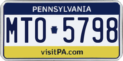 PA license plate MTO5798