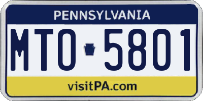 PA license plate MTO5801