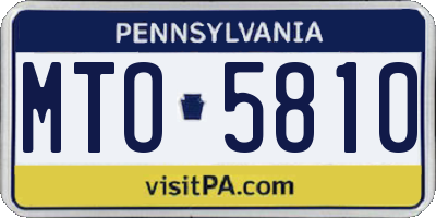 PA license plate MTO5810