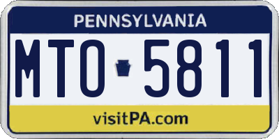 PA license plate MTO5811
