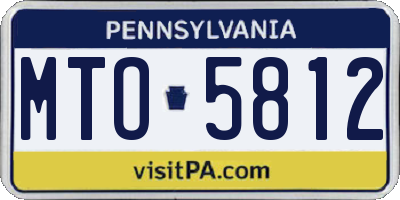 PA license plate MTO5812