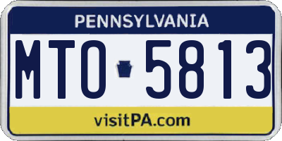 PA license plate MTO5813