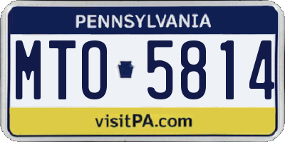PA license plate MTO5814