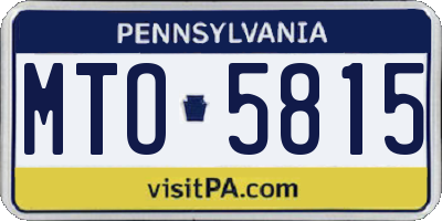 PA license plate MTO5815