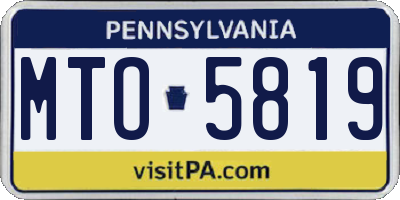 PA license plate MTO5819