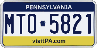 PA license plate MTO5821